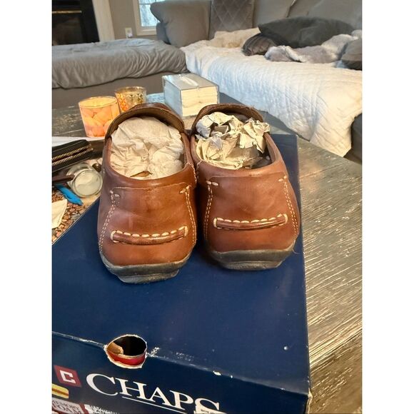 Chaps Bomarc Tan ( Brown) Memory Foam Leather Loafers sz 10 main image 6